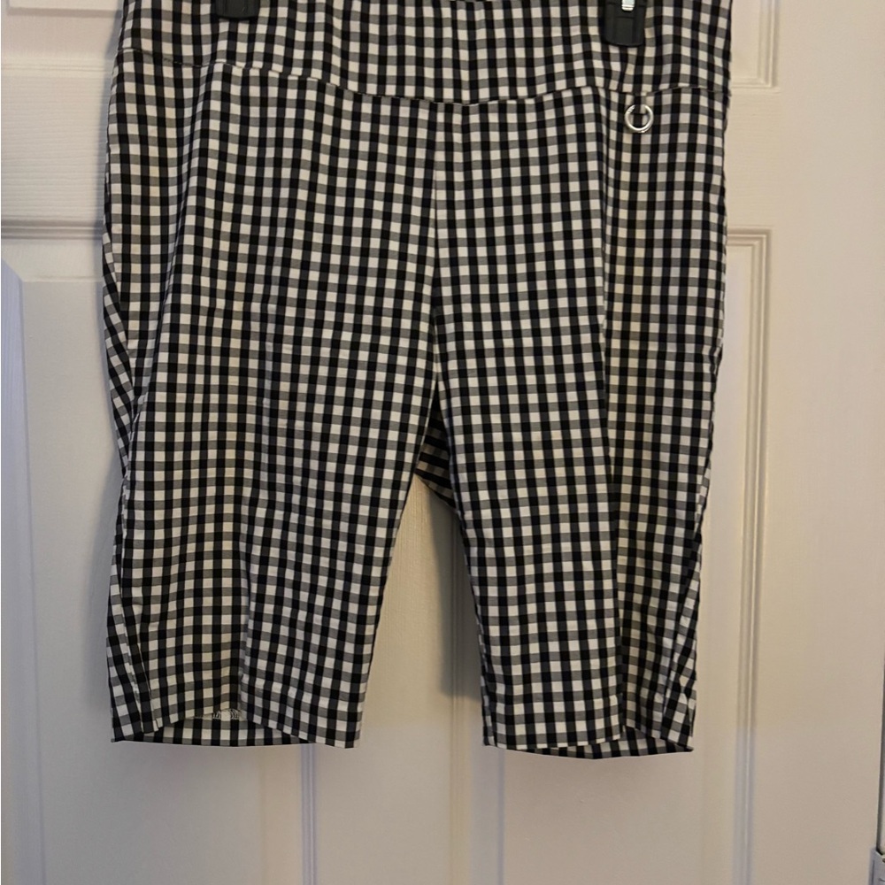 Rafaella Black and White Bermudas with Gingham Pattern